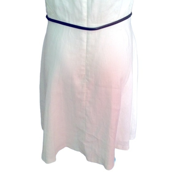 Donna Morgan Linen Lace Fit and Flare Belted Halter Neck Dress Nwt - Picture 14 of 15